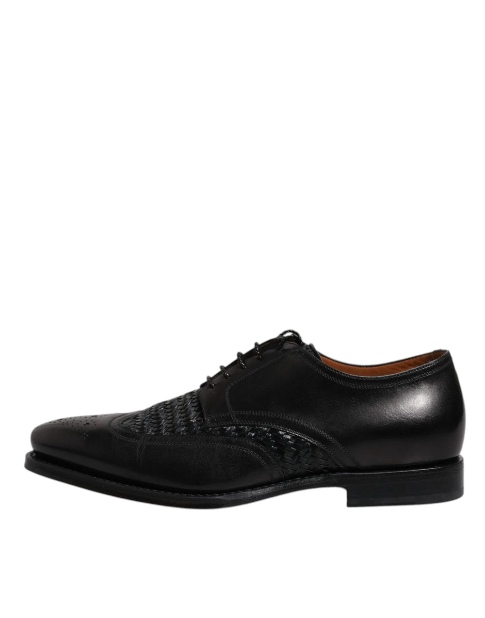 Dolce & Gabbana Black Leather Derby Wingtip Lace Up Formal Dress Shoes - Shoes