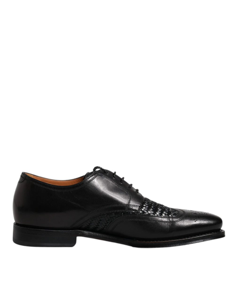 Dolce & Gabbana Black Leather Derby Wingtip Lace Up Formal Dress Shoes - Shoes