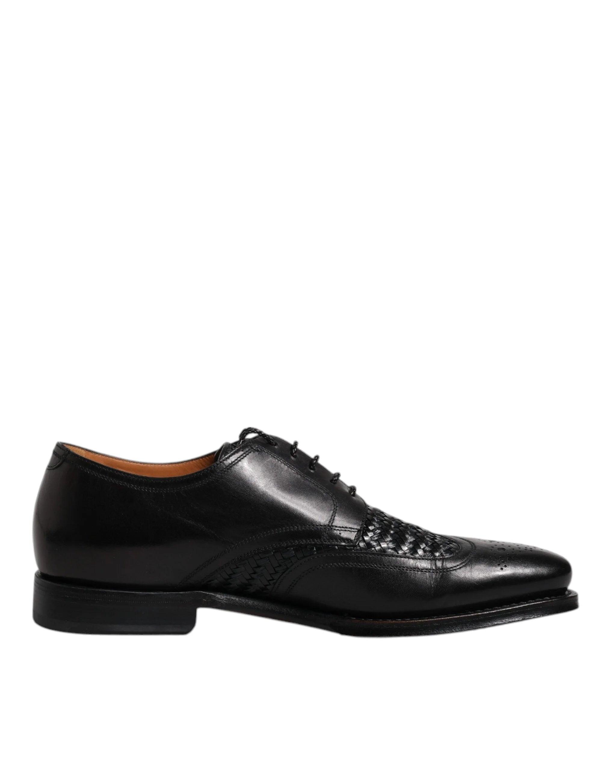Dolce & Gabbana Black Leather Derby Wingtip Lace Up Formal Dress Shoes - Shoes