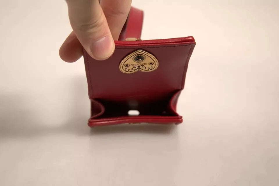 Dolce & Gabbana Black Leather Devotion Heart Strap Airpod Case - Headphone Carrying Cases