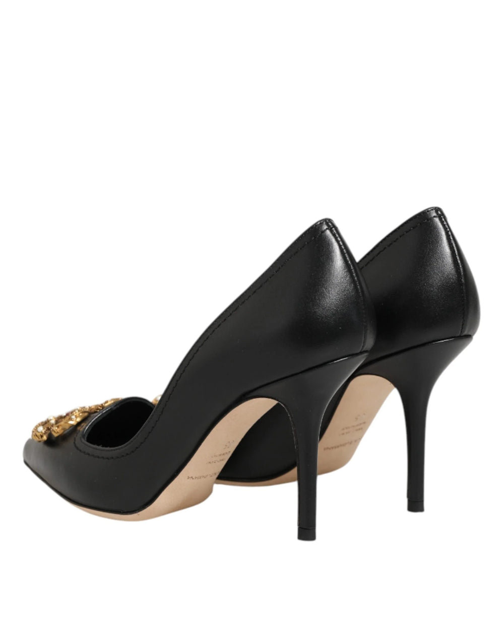 Dolce & Gabbana Black Leather DG Amore Heels Pumps Shoes - EU35/US4.5