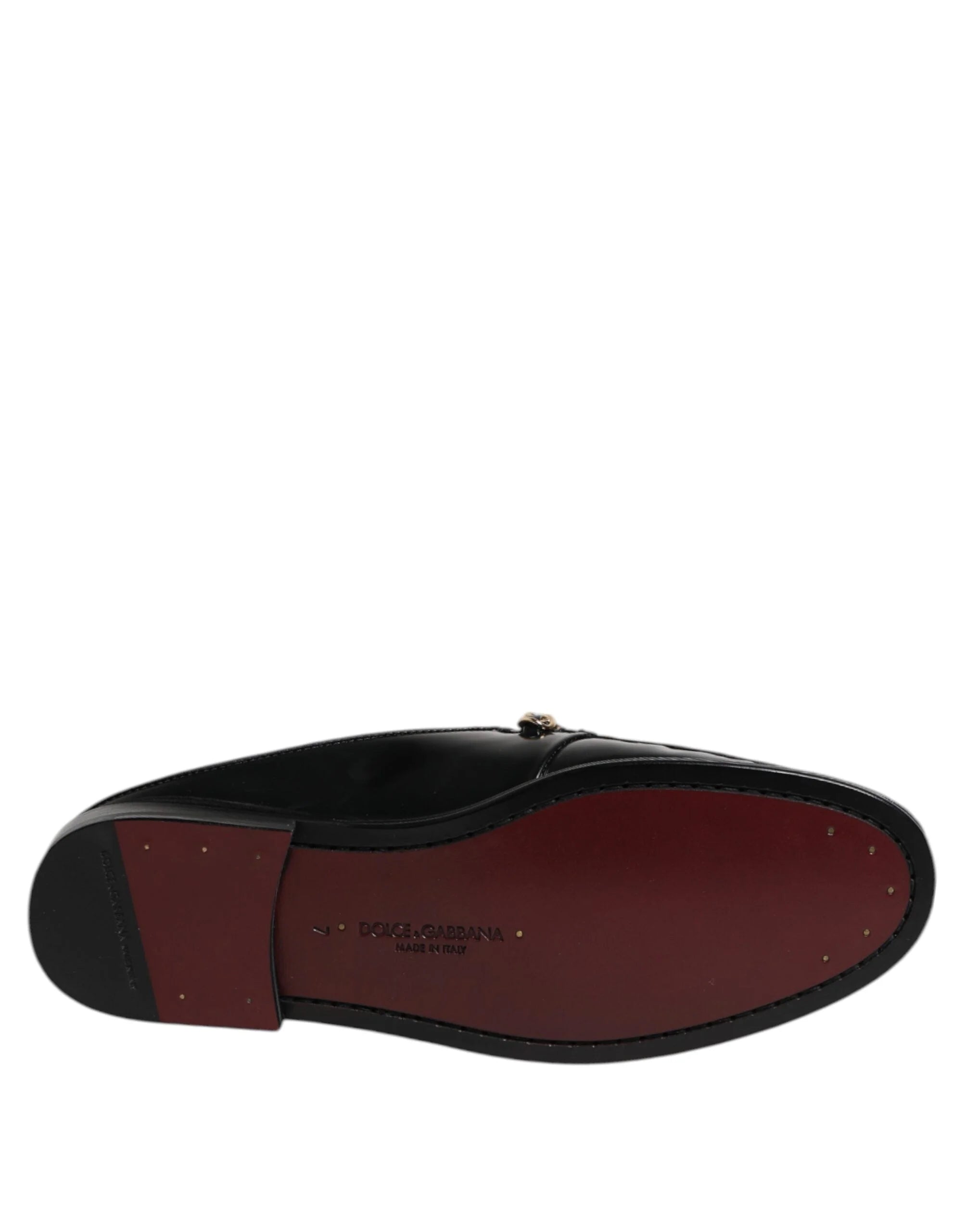 Dolce & Gabbana Black Leather DG Chain Embellished Sandals Shoes - EU41/US8