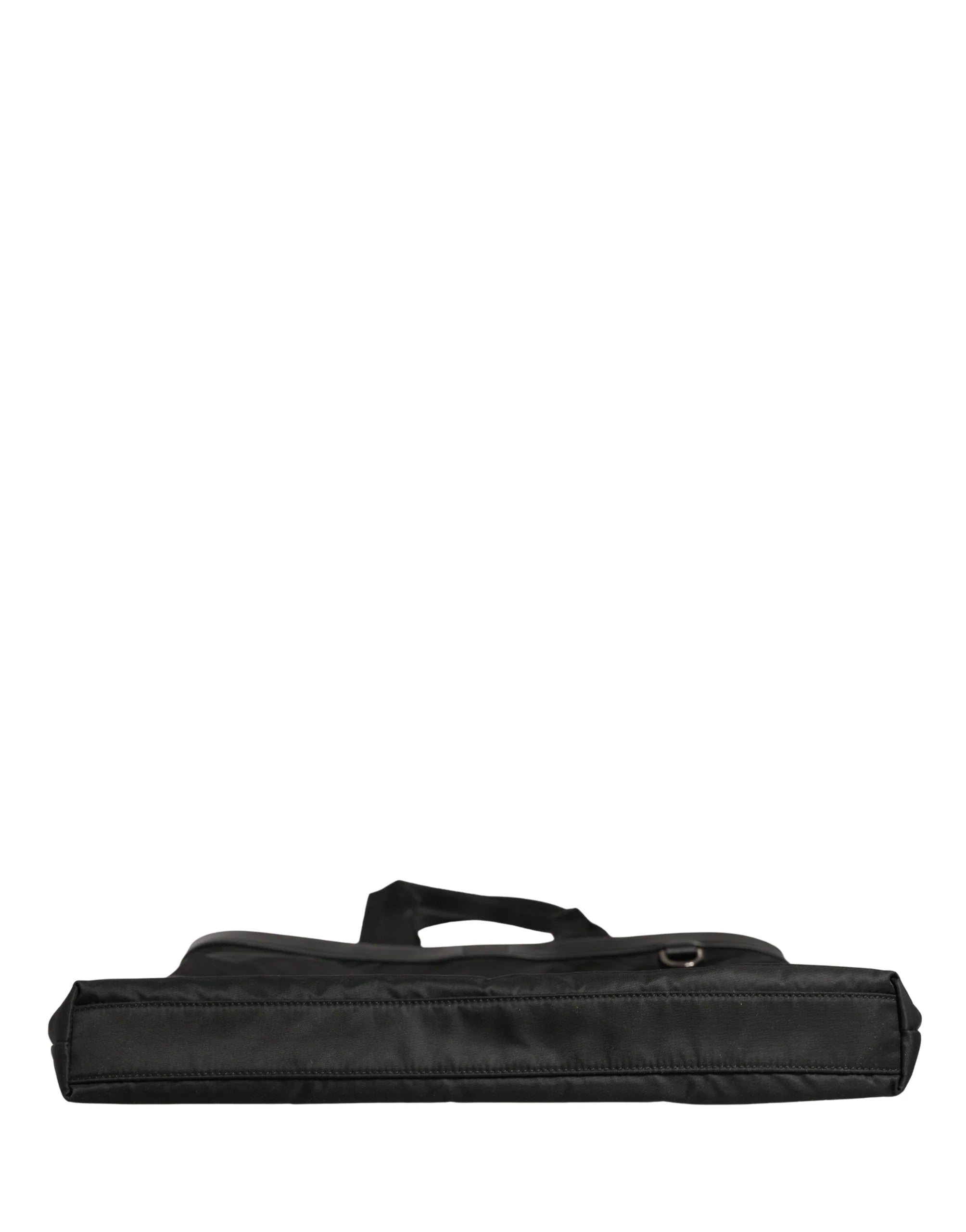 Dolce & Gabbana Black Leather #DGFamily Patch Shopping Tote Borse Bag