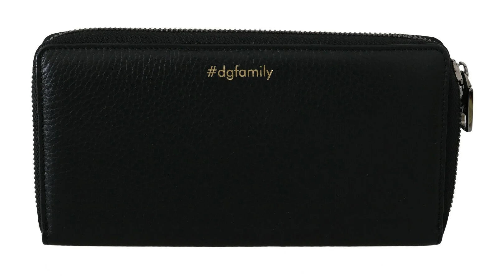 Dolce & Gabbana Black Leather #DGFAMILY Zipper Continental Mens Wallet - Wallets