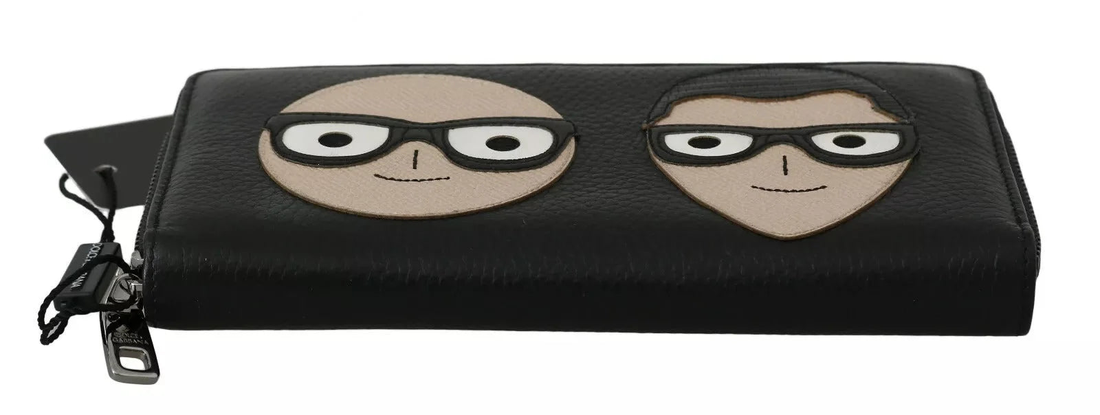 Dolce & Gabbana Black Leather #DGFAMILY Zipper Continental Mens Wallet - Wallets