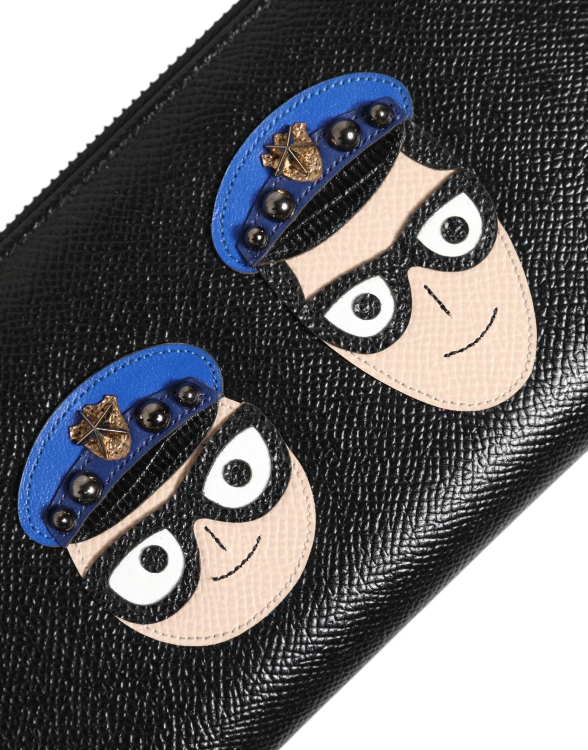 Dolce & Gabbana Black Leather #DGFAMILY Zipper Continental Mens Wallet - Wallets