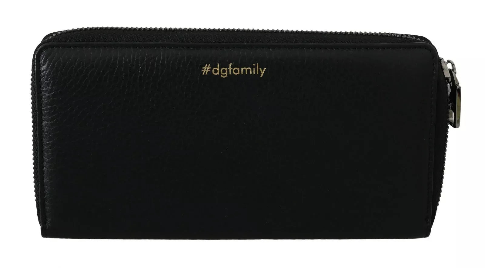 Dolce & Gabbana Black Leather #DGFAMILY Zipper Continental Mens Wallet - Wallets