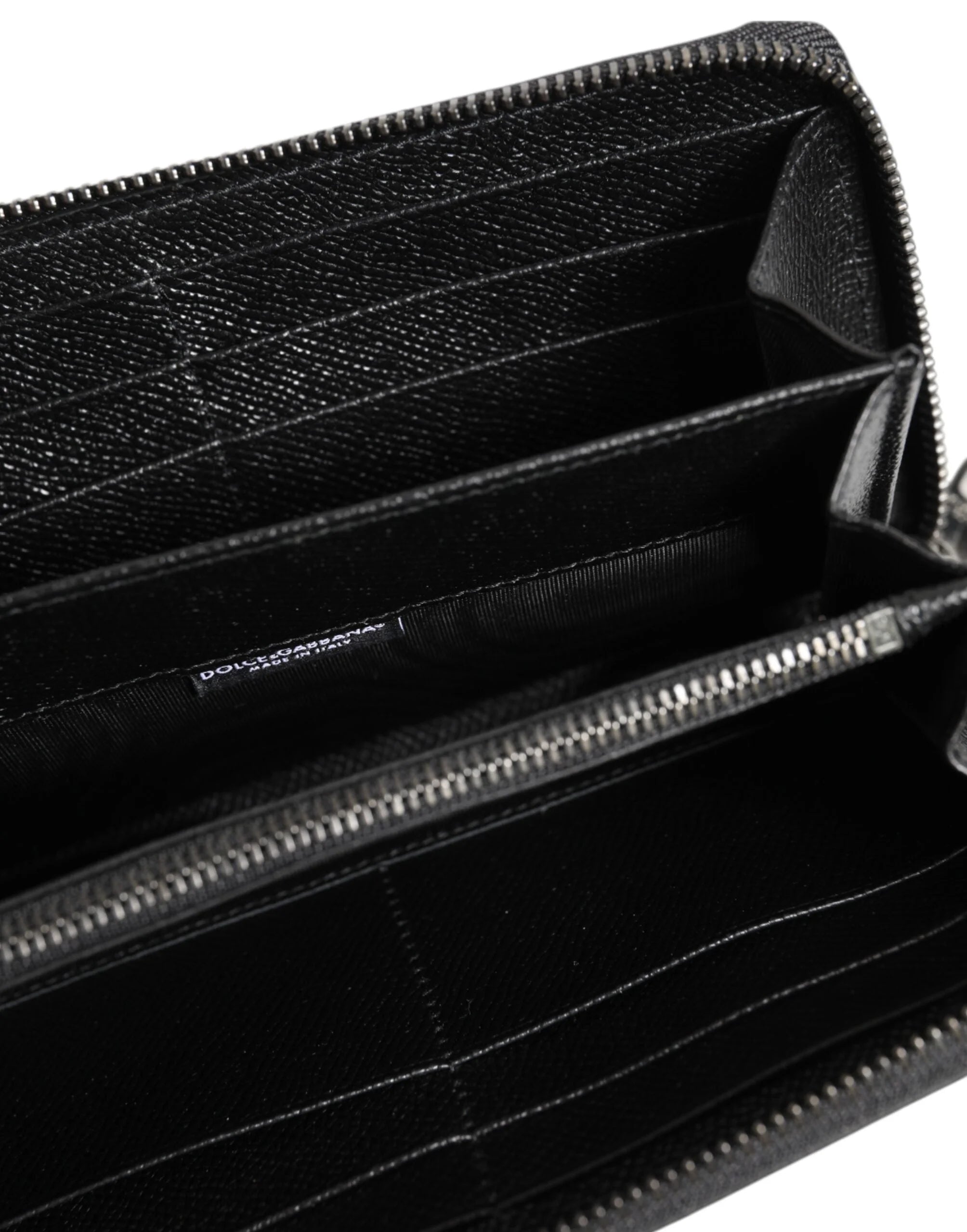 Dolce & Gabbana Black Leather #DGFAMILY Zipper Continental Mens Wallet - Wallets