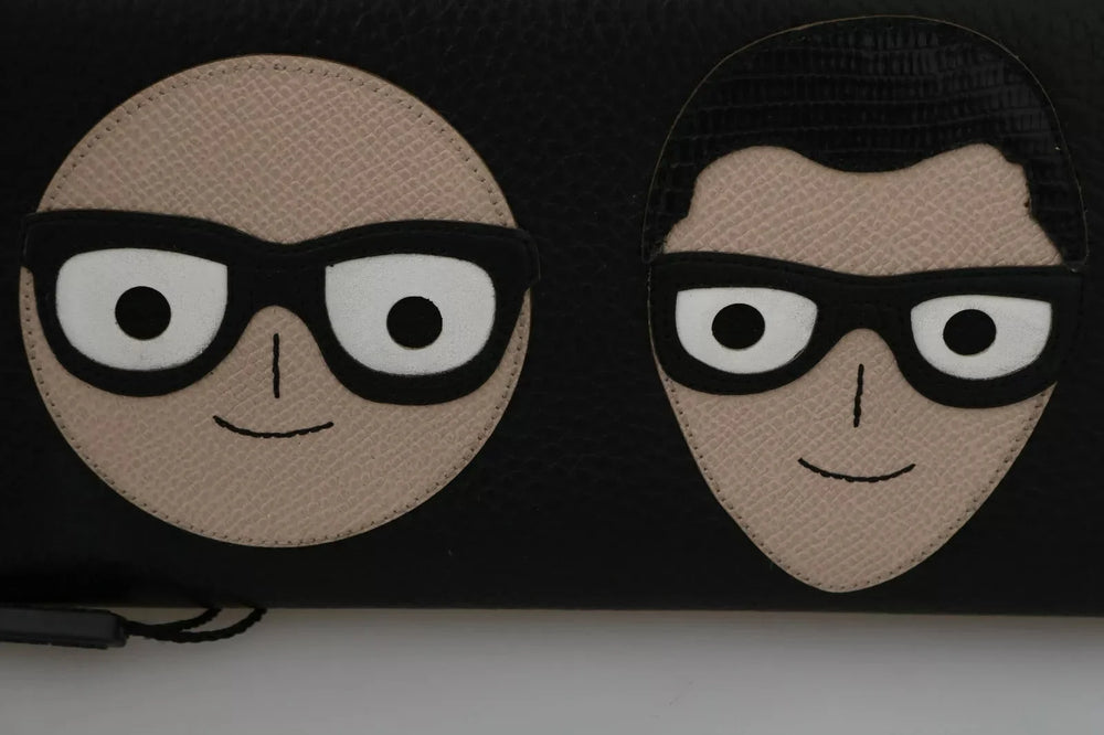 Dolce & Gabbana Black Leather #DGFAMILY Zipper Continental Mens Wallet - Wallets