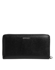 Dolce & Gabbana Black Leather #DGFAMILY Zipper Continental Mens Wallet - Wallets