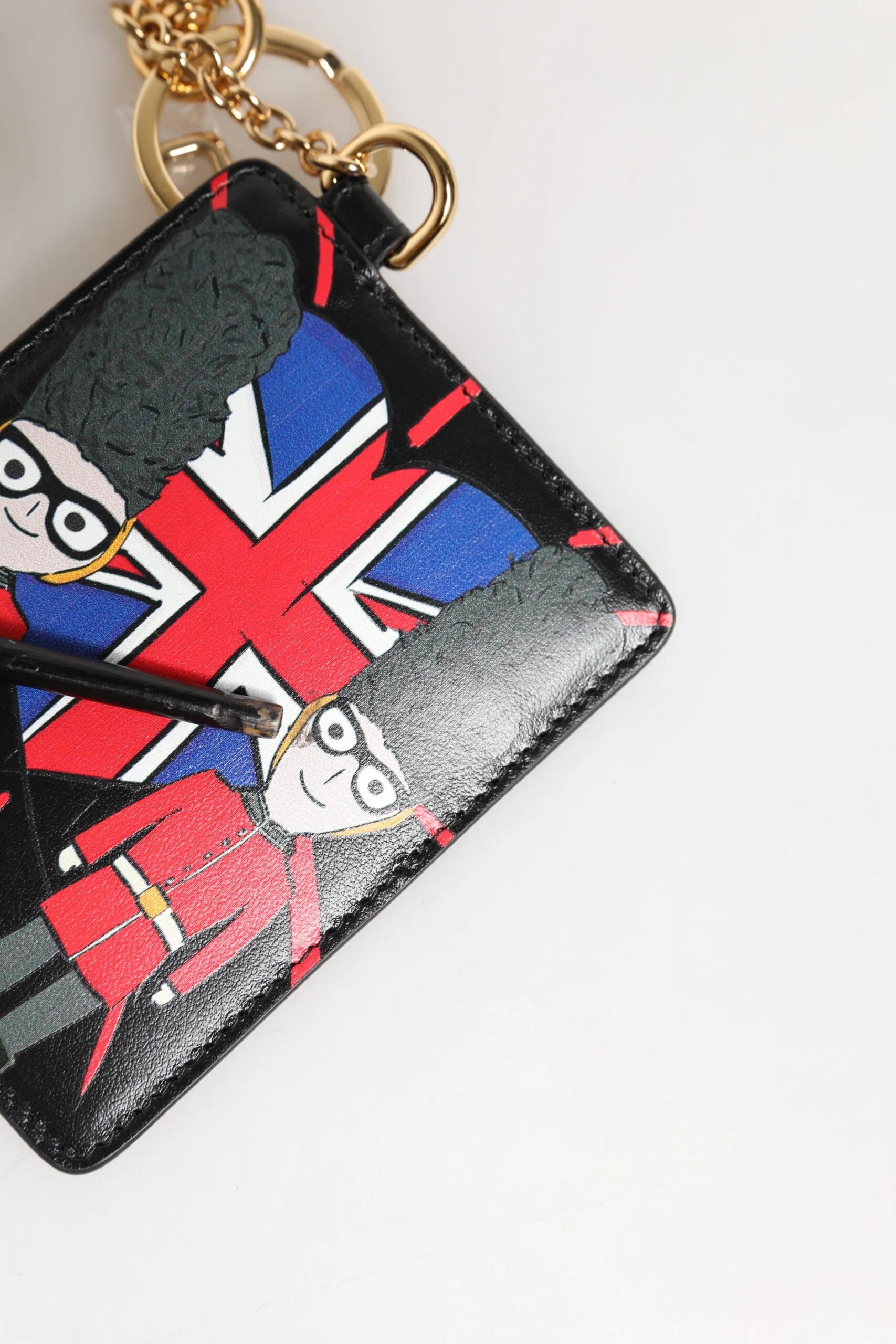 Dolce & Gabbana Black Leather #DGLovesLondon Cardholder Coin Case Keyring - Card Cases