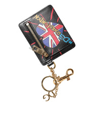 Dolce & Gabbana Black Leather #DGLovesLondon Cardholder Coin Case Keyring - Card Cases