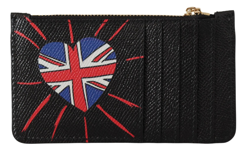 Dolce & Gabbana Black Leather #DGLovesLondon Women Cardholder Coin Case Wallet - Wallets