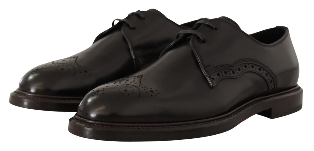 Dolce & Gabbana Black Leather Dress Formal Derby Shoes - EU39/US6 - Shoes
