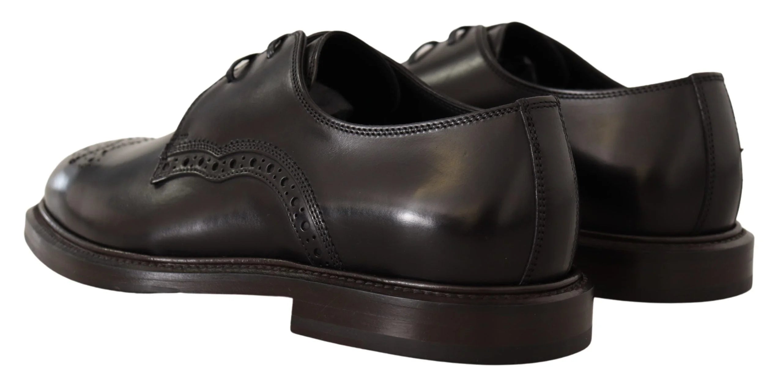 Dolce & Gabbana Black Leather Dress Formal Derby Shoes - EU39/US6