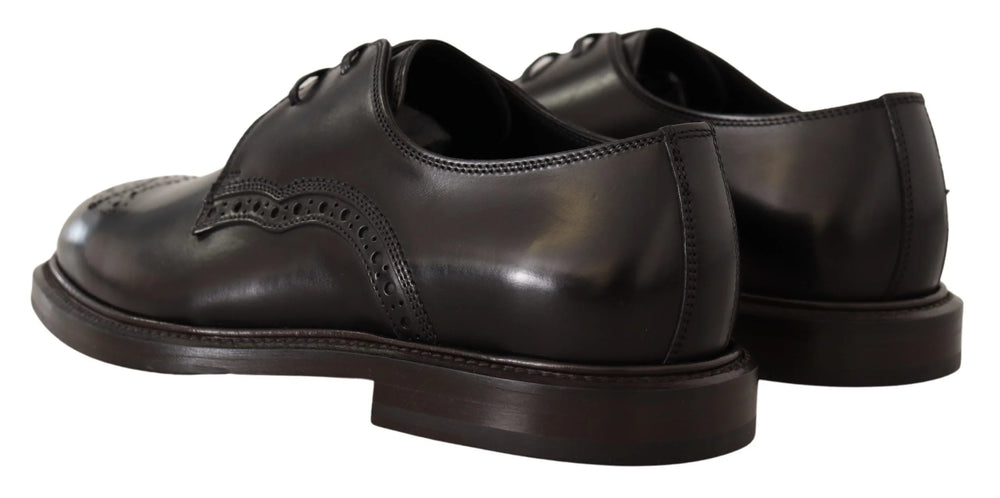 Dolce & Gabbana Black Leather Dress Formal Derby Shoes - EU39/US6