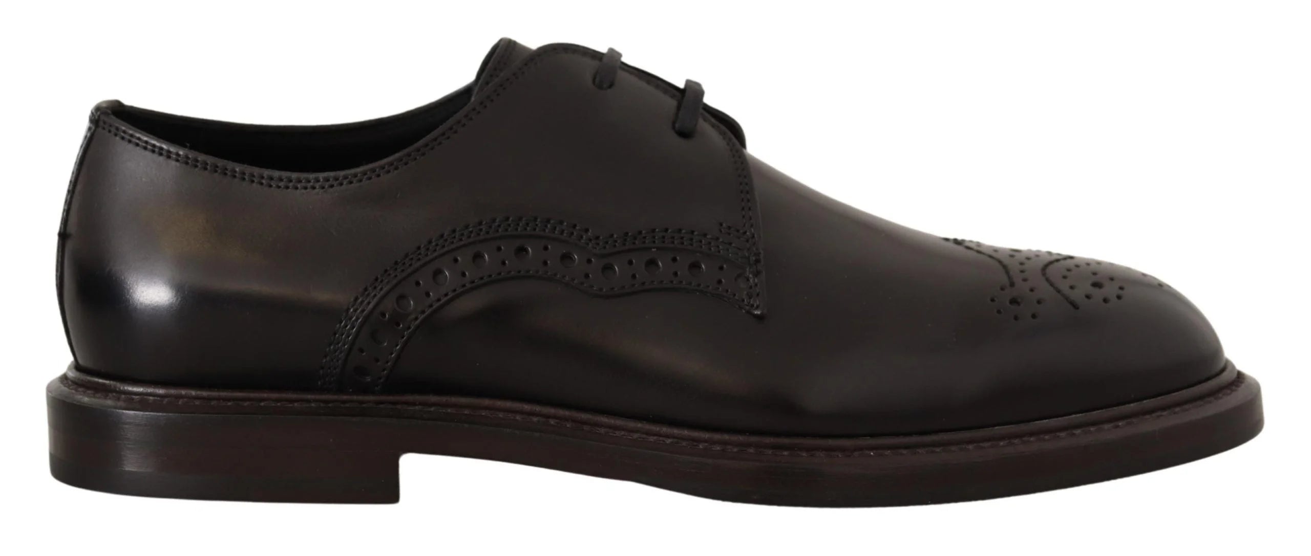 Dolce & Gabbana Black Leather Dress Formal Derby Shoes - EU39/US6 - Shoes