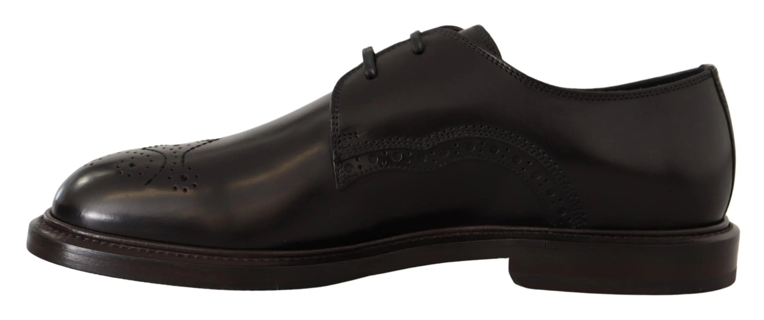Dolce & Gabbana Black Leather Dress Formal Derby Shoes - EU39/US6