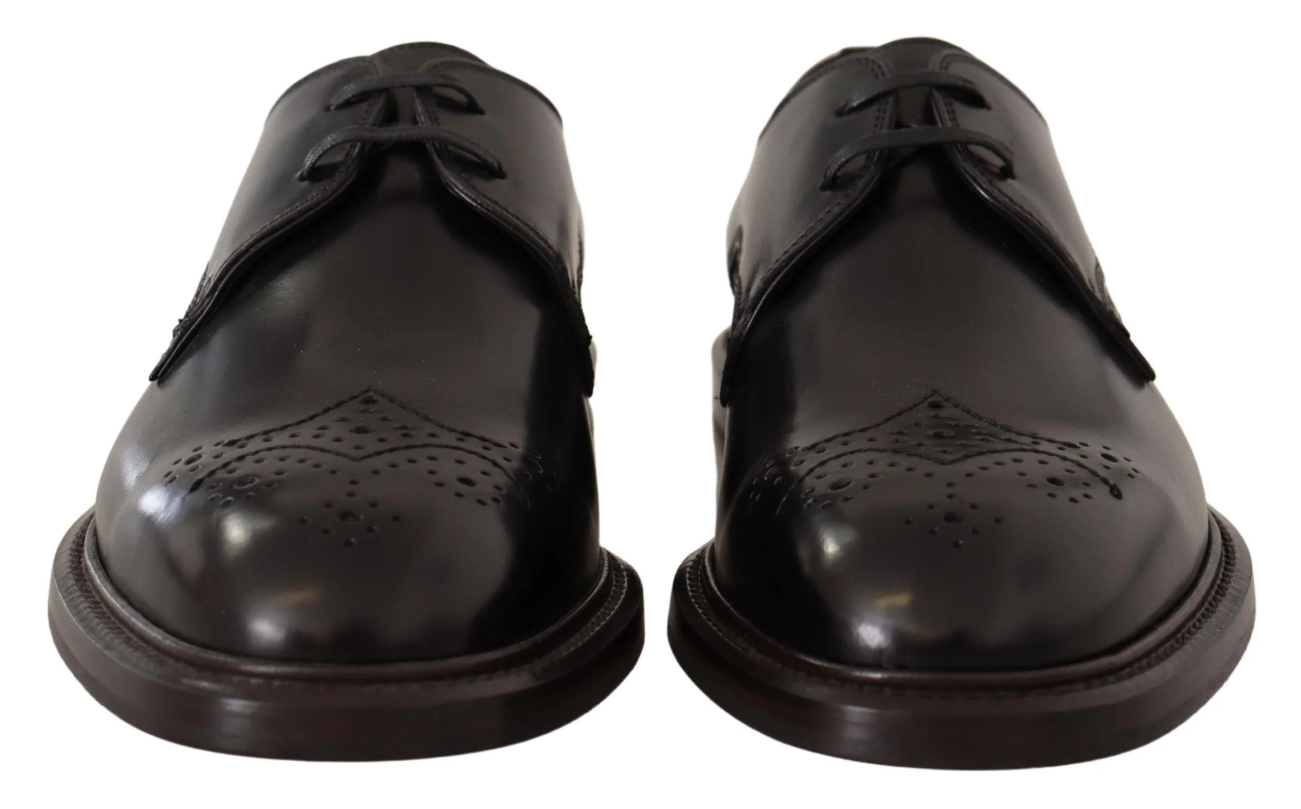 Dolce & Gabbana Black Leather Dress Formal Derby Shoes - EU39/US6