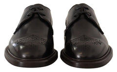 Dolce & Gabbana Black Leather Dress Formal Derby Shoes - EU39/US6