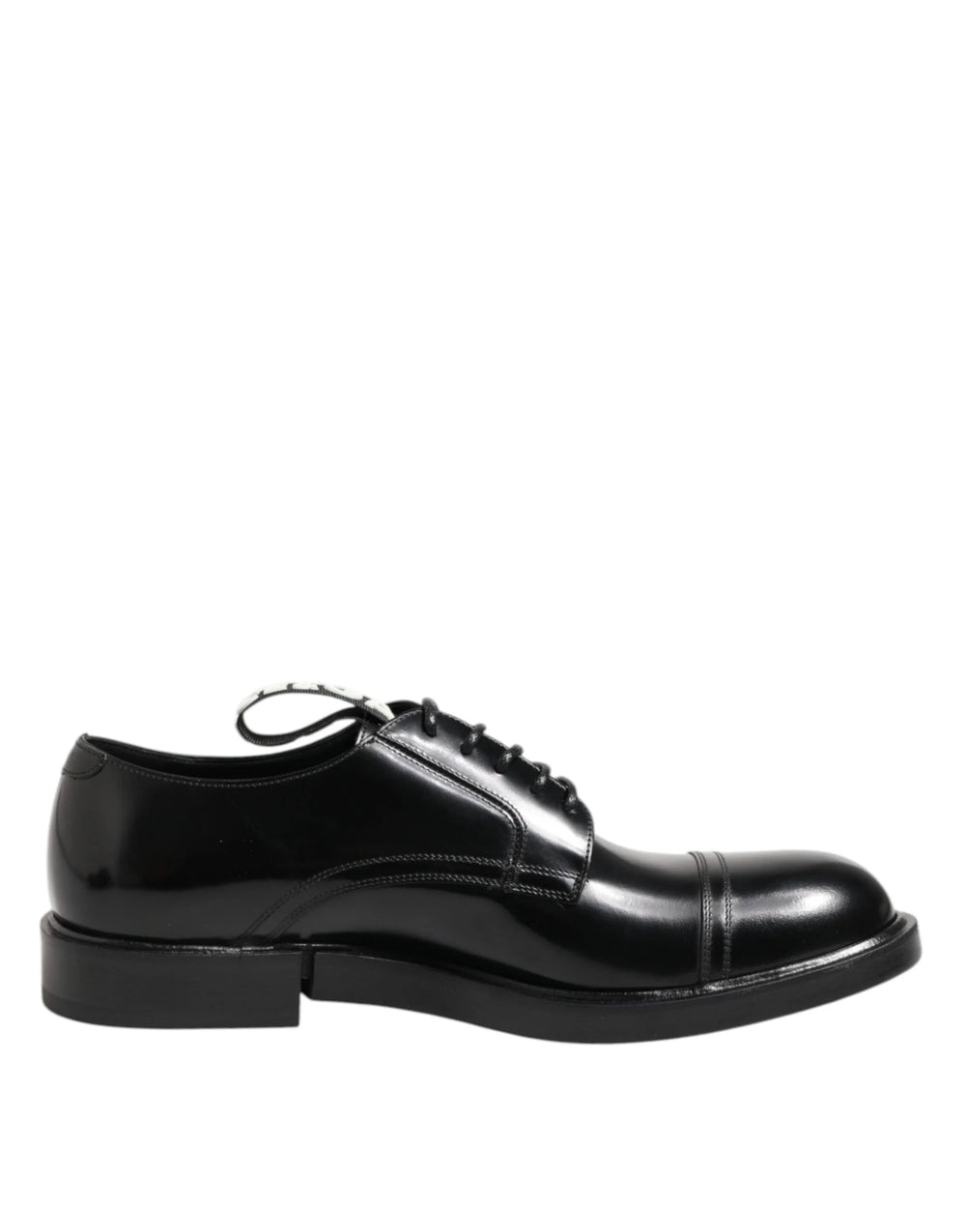 Dolce & Gabbana Black Leather Dress Lace Up Men Formal Shoes - EU41/US8 - Shoes
