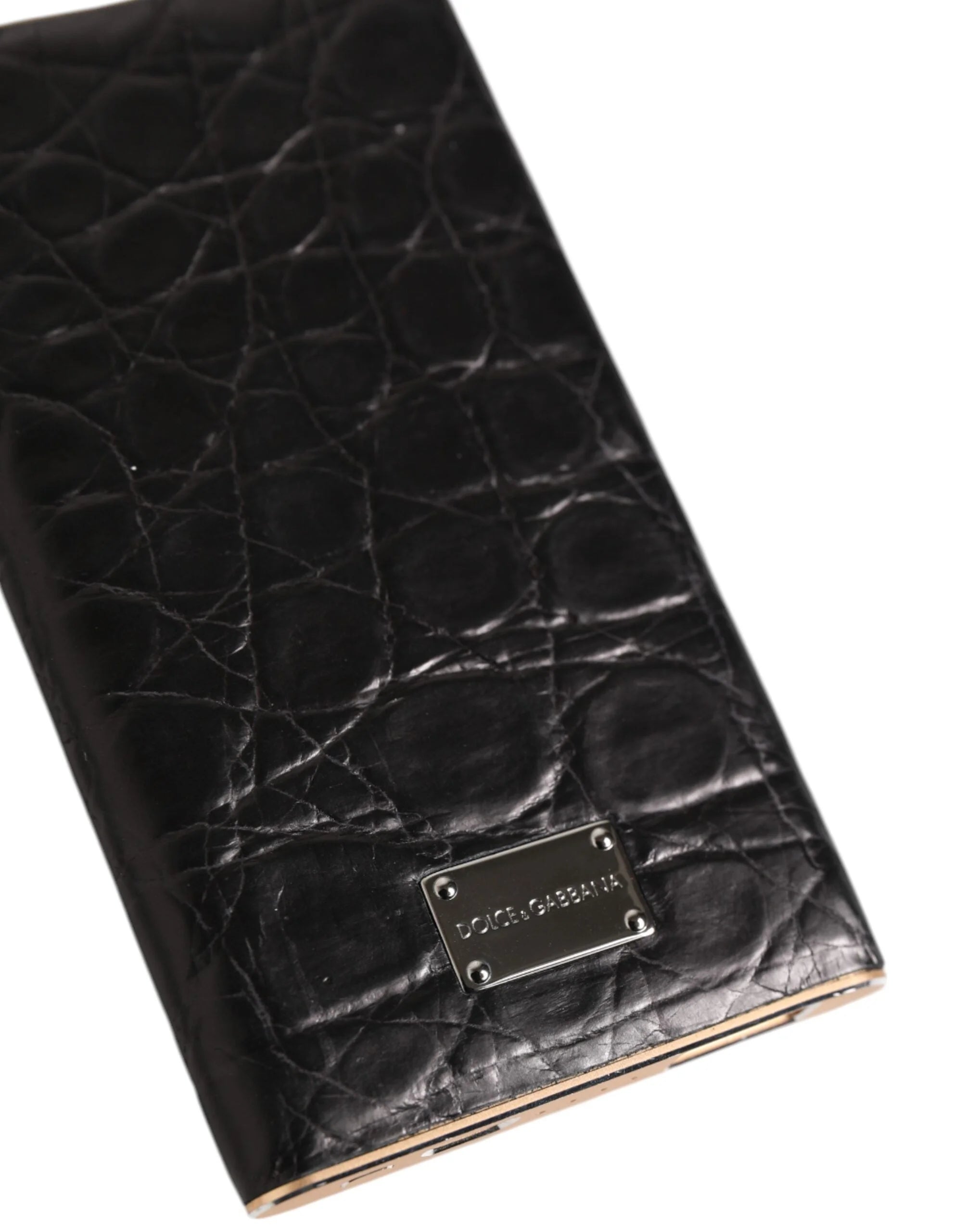 Dolce & Gabbana Black Leather Exotic Skin 3000mAh Power Bank Charger USB - Power Banks