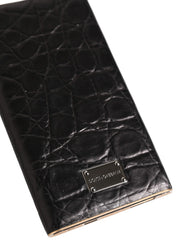 Dolce & Gabbana Black Leather Exotic Skin 3000mAh Power Bank Charger USB - Power Banks