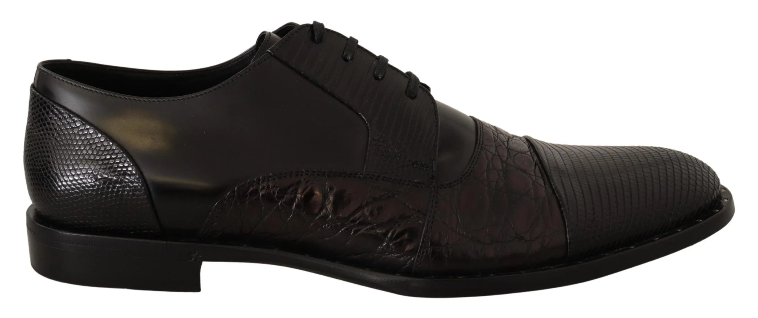 Dolce & Gabbana Black Leather Exotic Skins Formal Shoes - EU39/US6