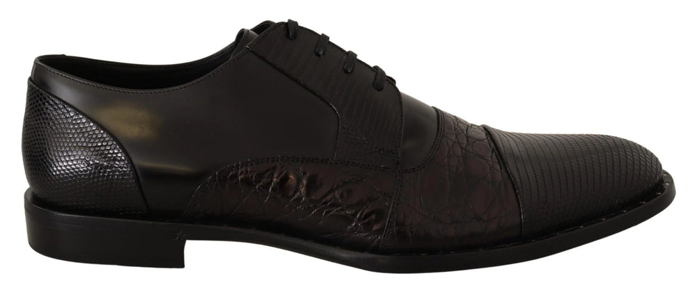Dolce & Gabbana Black Leather Exotic Skins Formal Shoes - EU39/US6
