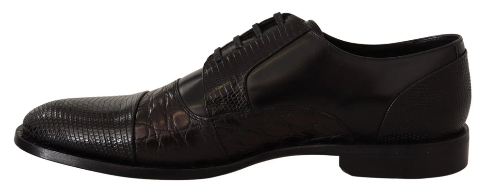 Dolce & Gabbana Black Leather Exotic Skins Formal Shoes - EU39/US6