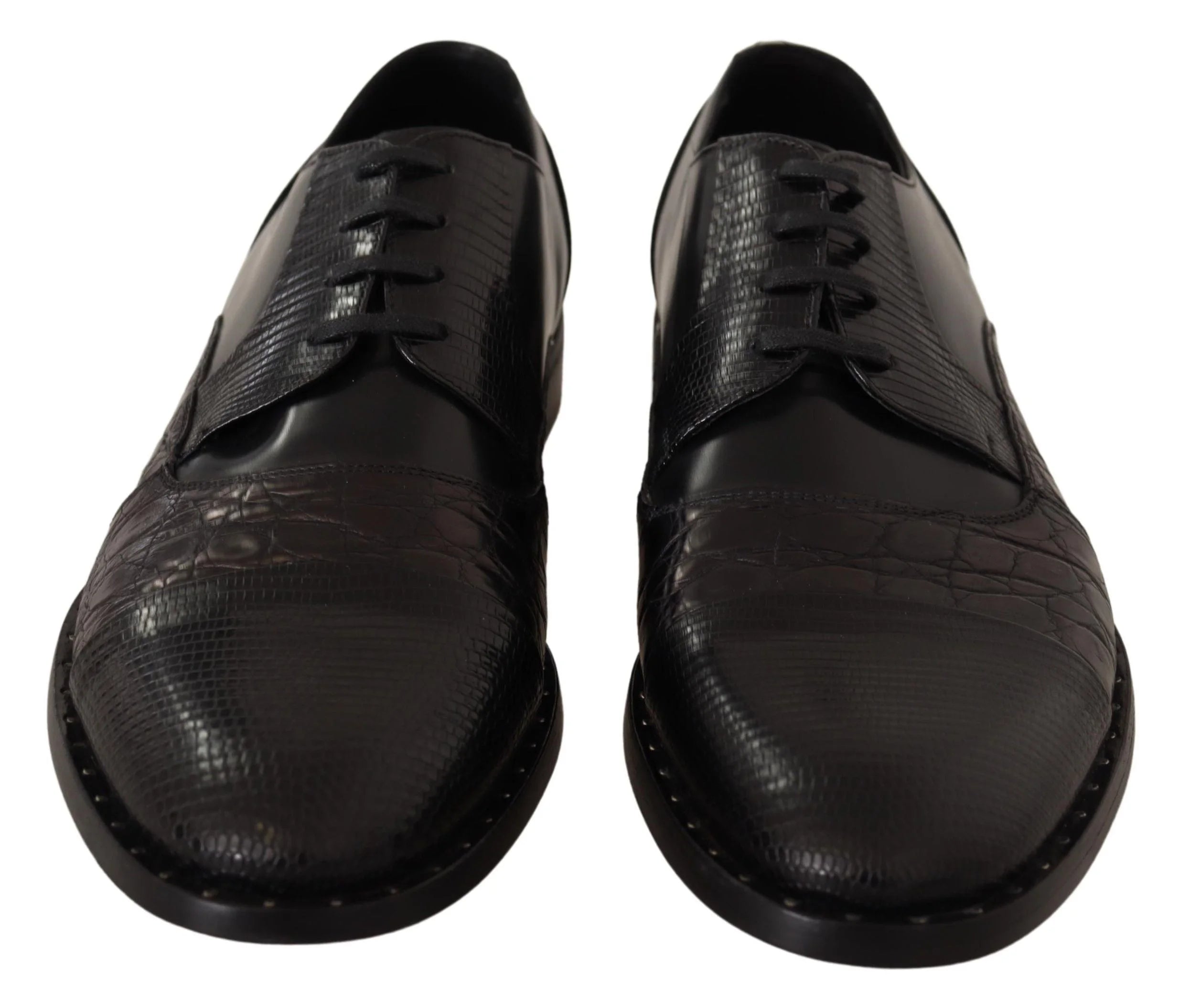 Dolce & Gabbana Black Leather Exotic Skins Formal Shoes - EU39/US6