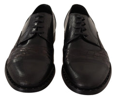 Dolce & Gabbana Black Leather Exotic Skins Formal Shoes - EU39/US6