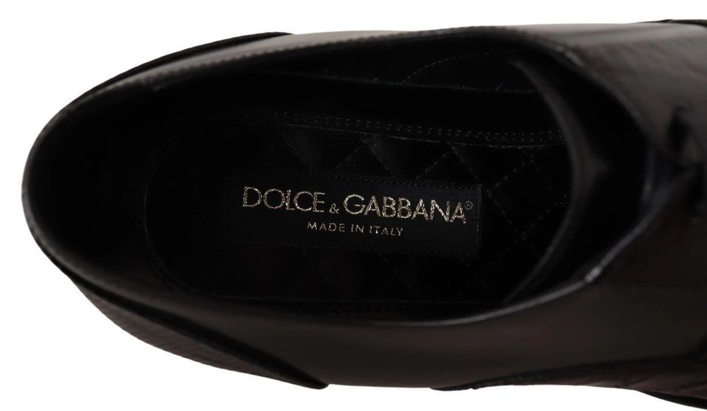 Dolce & Gabbana Black Leather Exotic Skins Formal Shoes - EU39/US6