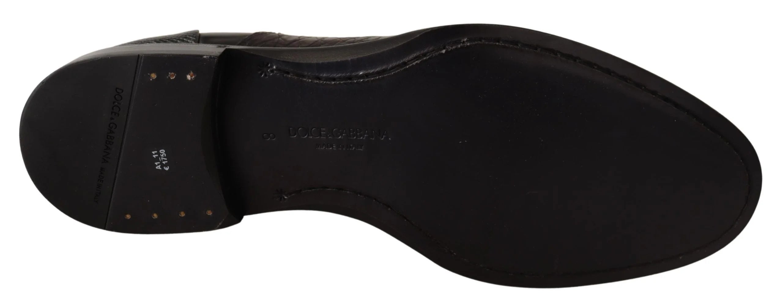 Dolce & Gabbana Black Leather Exotic Skins Formal Shoes - EU39/US6