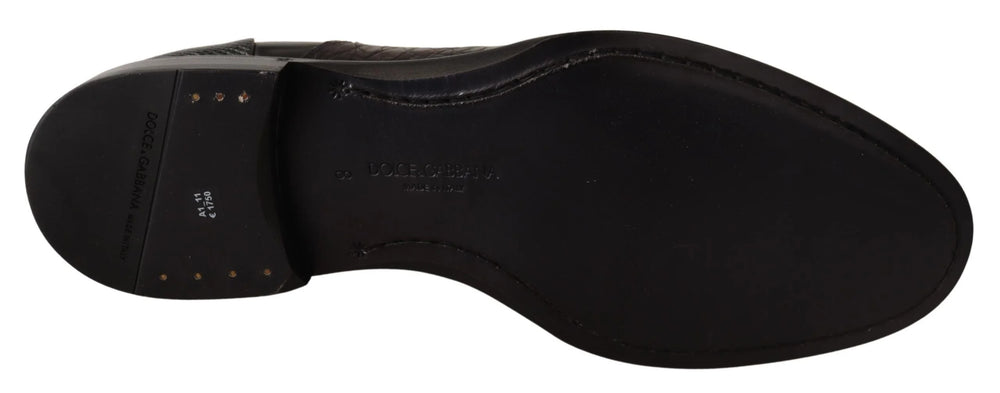 Dolce & Gabbana Black Leather Exotic Skins Formal Shoes - EU39/US6