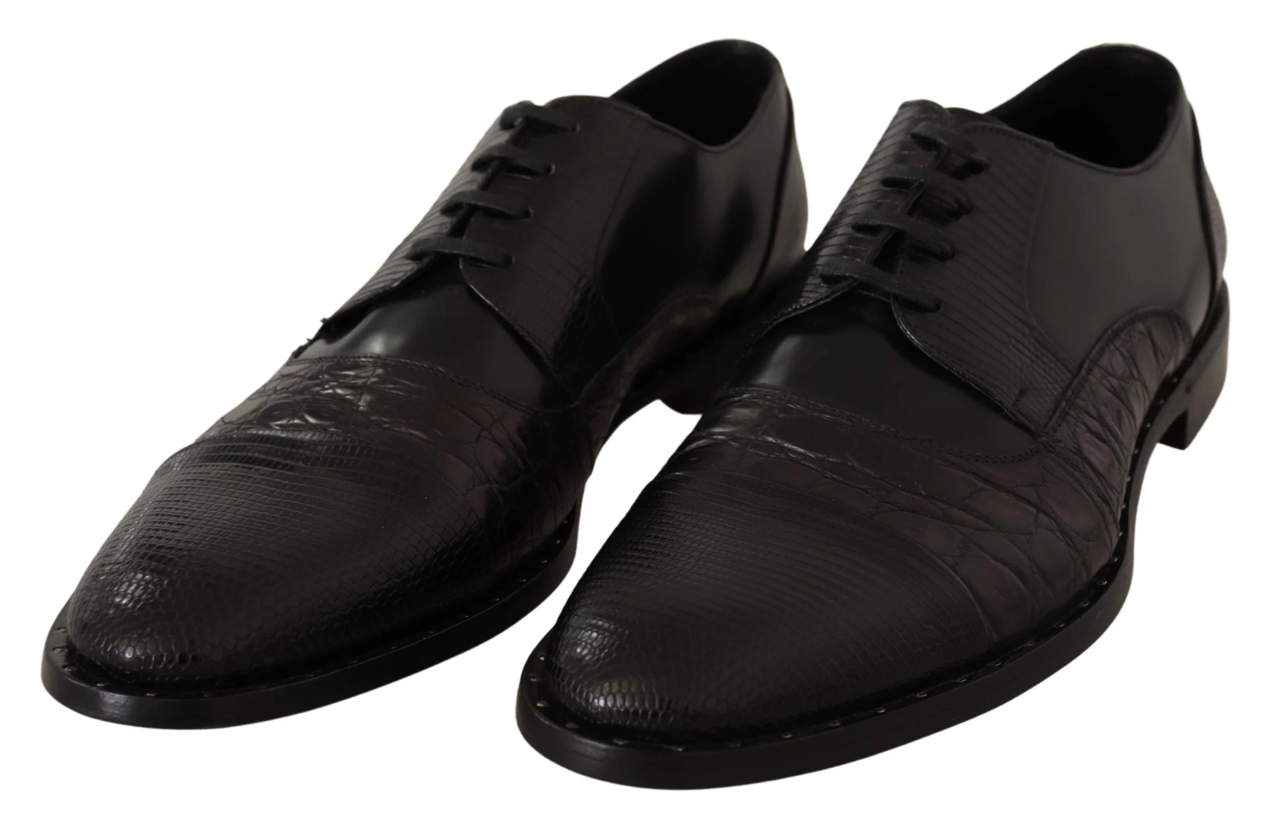Dolce & Gabbana Black Leather Exotic Skins Formal Shoes - EU39/US6