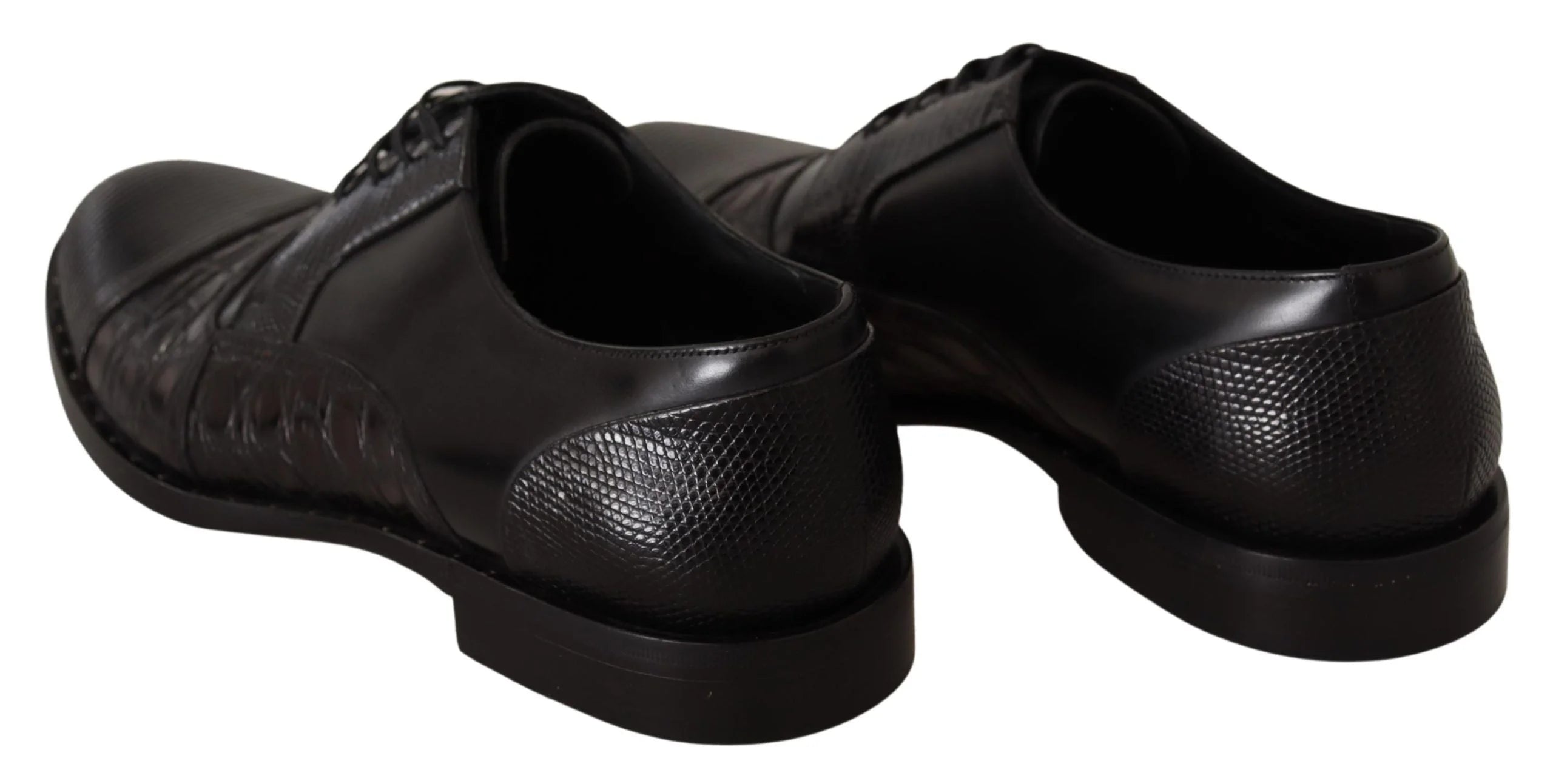 Dolce & Gabbana Black Leather Exotic Skins Formal Shoes - EU39/US6