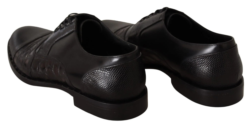 Dolce & Gabbana Black Leather Exotic Skins Formal Shoes - EU39/US6
