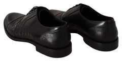 Dolce & Gabbana Black Leather Exotic Skins Formal Shoes - EU39/US6