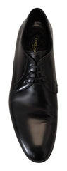 Priveliște din spate a pantofilor formali din piele Dolce & Gabbana, evidențiind contorul de toc ranforsat și cusăturile precise.