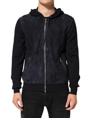 Dolce & Gabbana Black Leather Full Zip Hooded Blouson Jacket - IT50 | L - Bomber Jackets