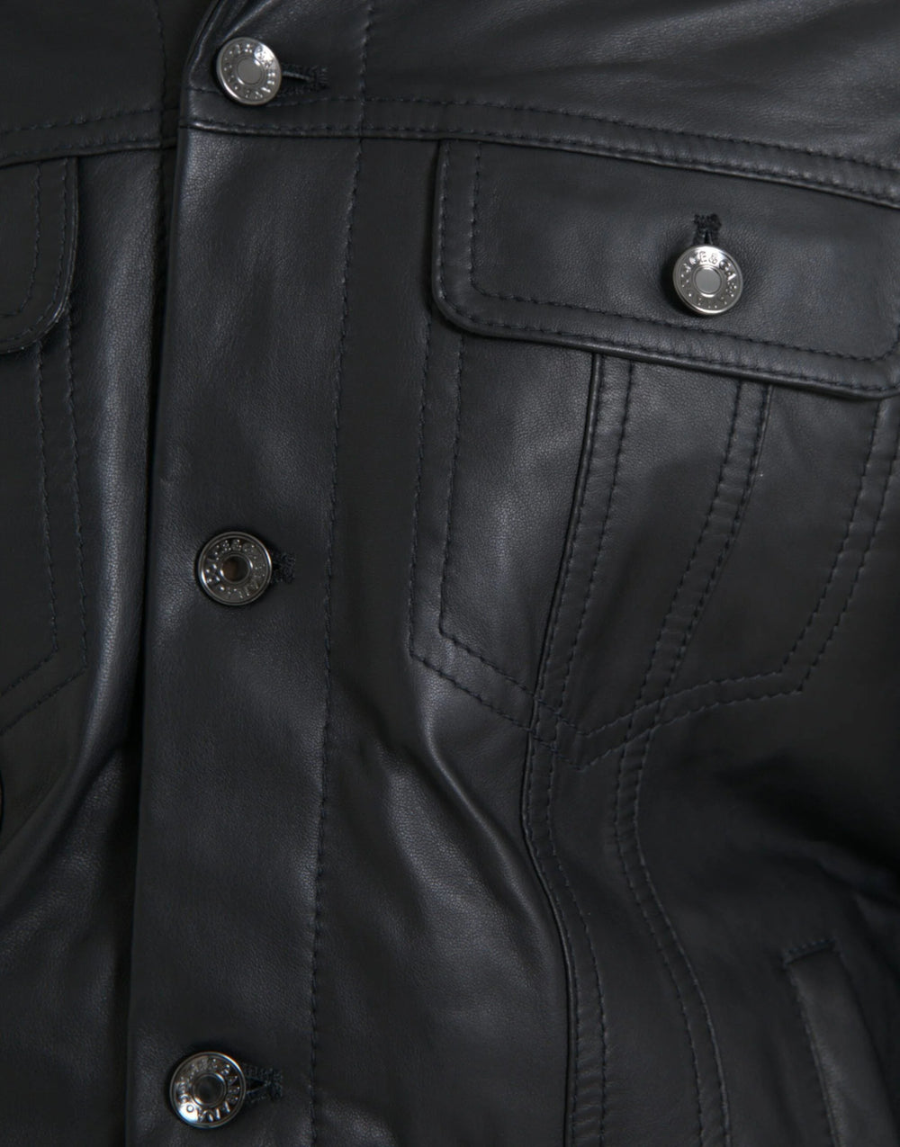 Dolce & Gabbana Black Leather Fur Collar Biker Coat Jacket - IT46 | S - Bomber Jackets