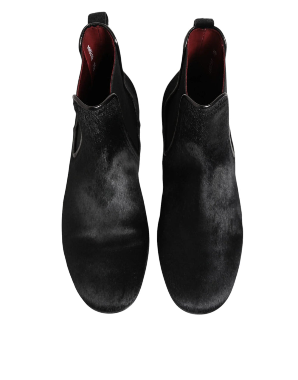 Dolce & Gabbana Black Leather Fur Men CHELSEA Boots Shoes - EU 41.5 | US 8.5