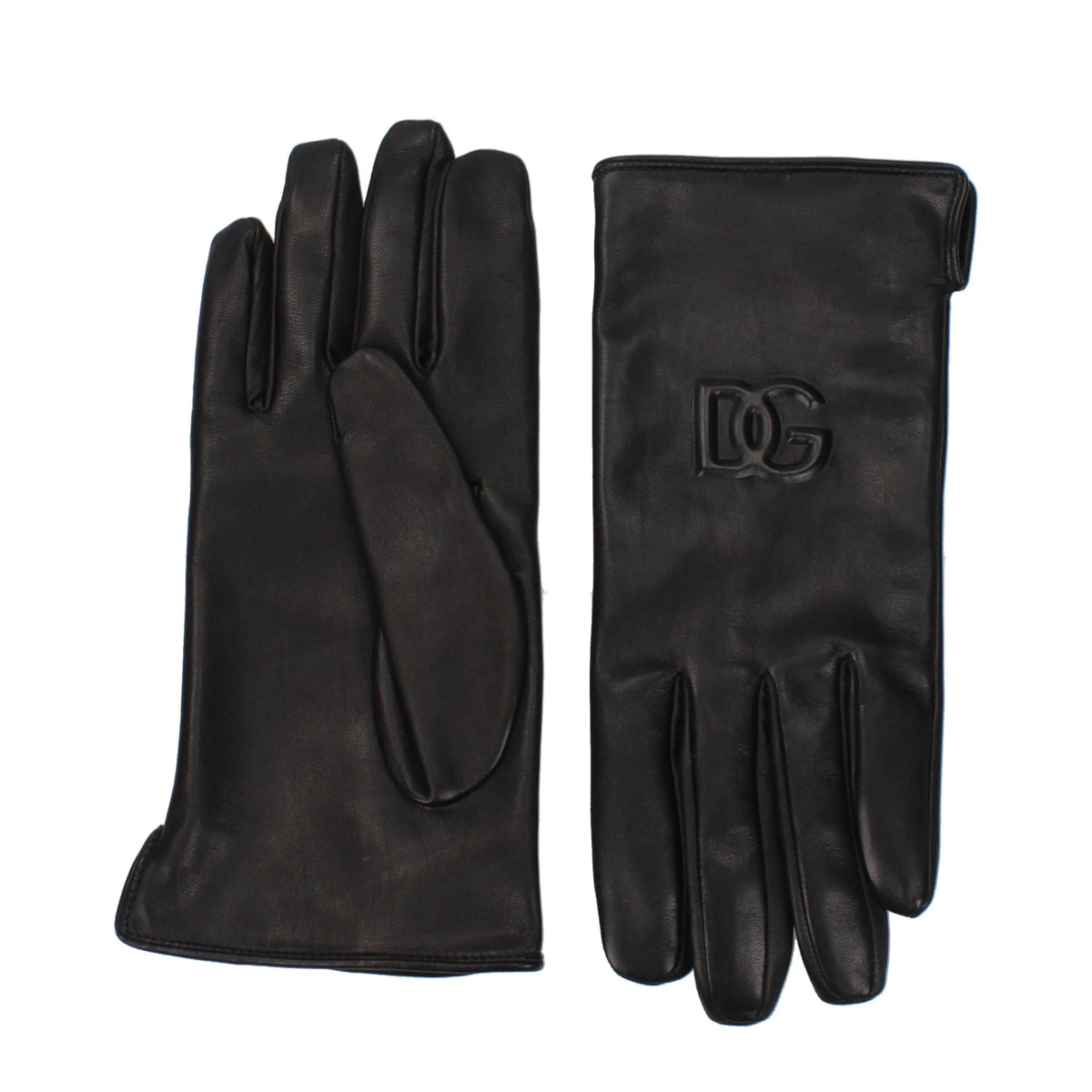 Dolce & Gabbana Black Leather Gloves