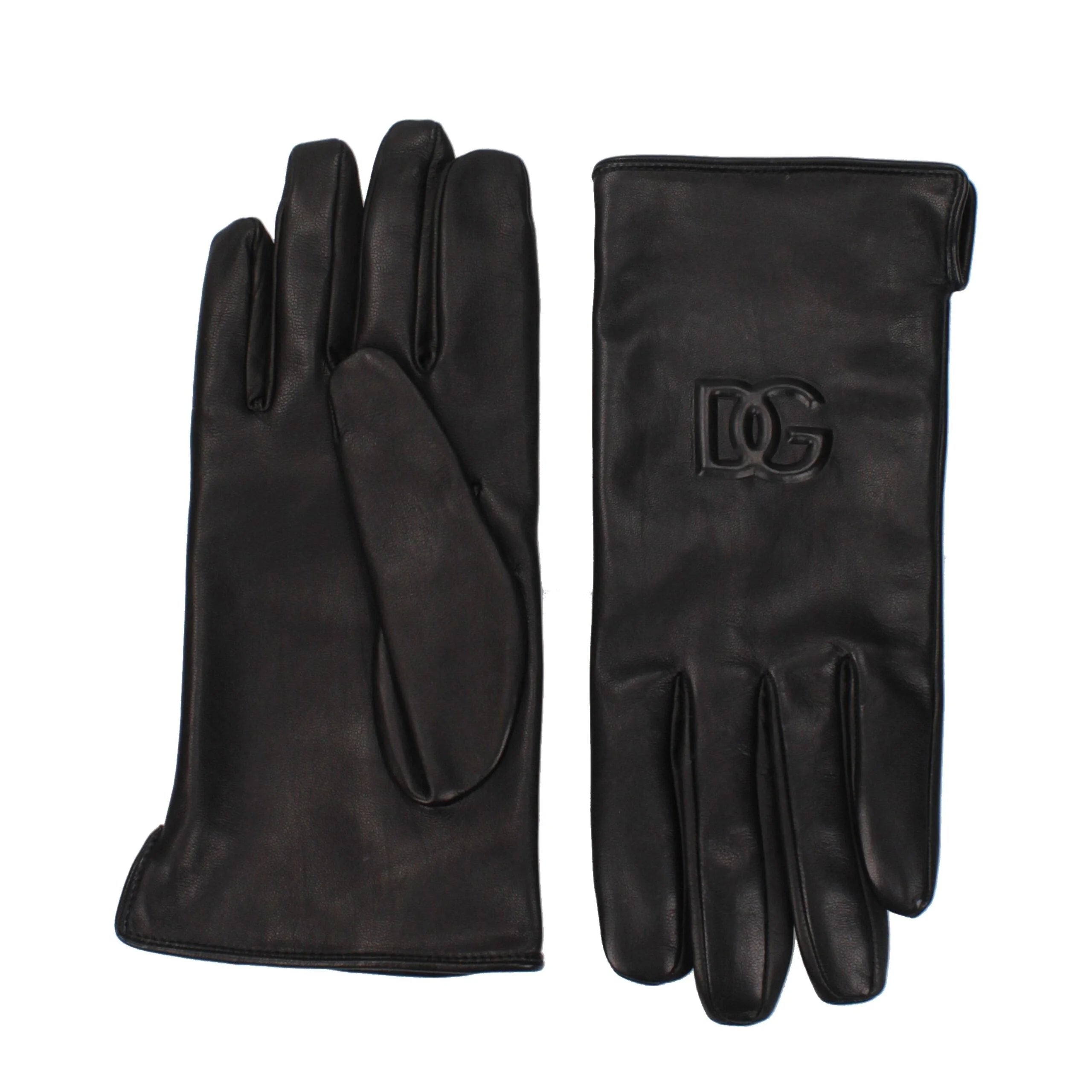 Dolce & Gabbana Svarta läderhandskar - 9,5|L