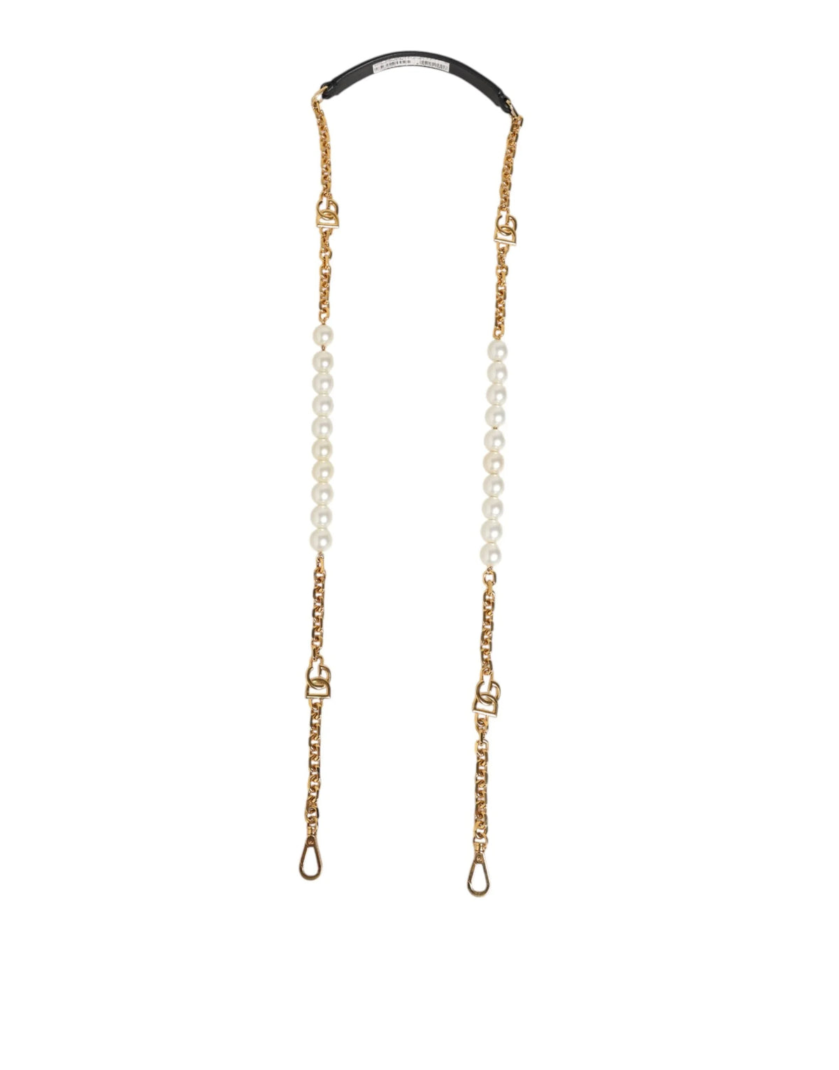 Dolce & Gabbana Black Leather Gold Chain Bag Accessory Shoulder Strap - Handbag & Wallet Accessories