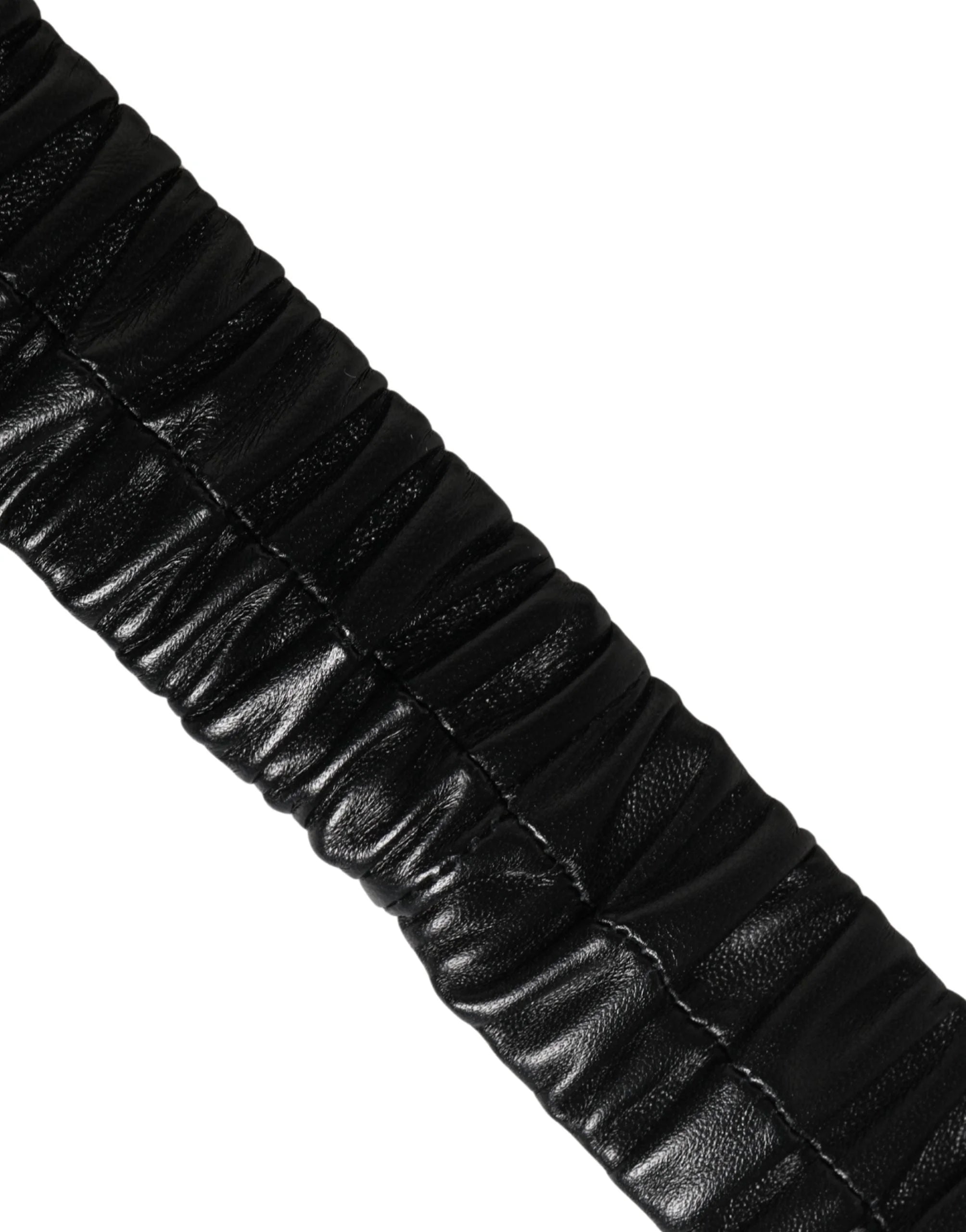 Dolce & Gabbana Black Leather Gold Heart Metal Buckle Belt - 100 cm / 40 Inches