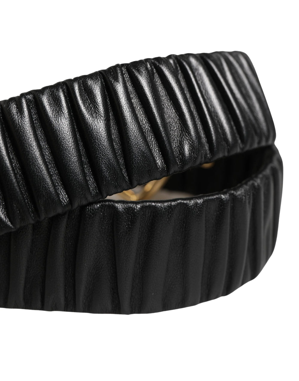 Dolce & Gabbana Black Leather Gold Heart Metal Buckle Belt - 100 cm / 40 Inches