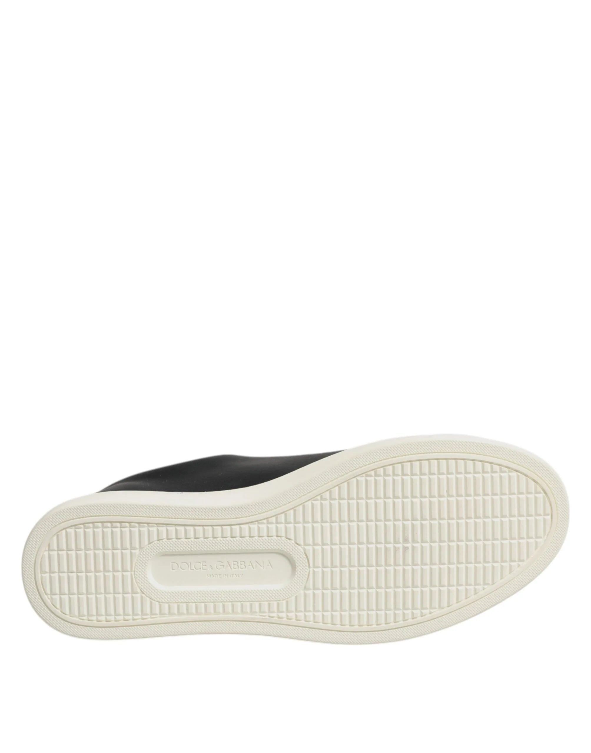 Dolce & Gabbana Black Leather Gold Red Heart Sneakers Shoes - EU35/US4.5 - Sneakers