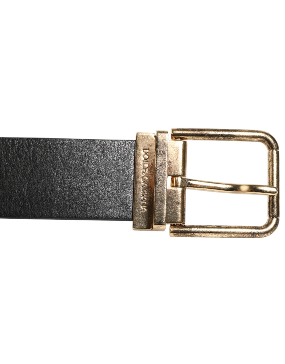 Dolce & Gabbana Black Leather Gold Silver Coin Buckle Belt - 90 cm / 36 Inches